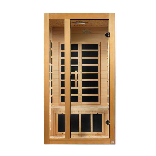 Dynamic Gracia 1-2 person infrared sauna in Canadian Hemlock