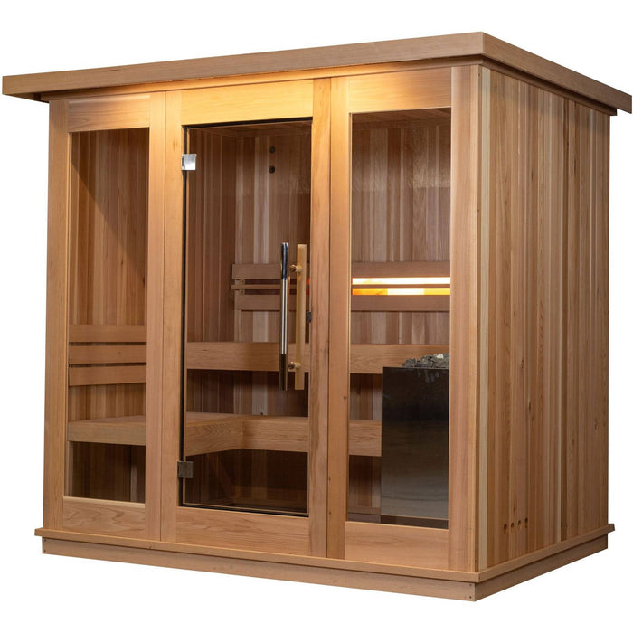 Almost Heaven Denali 6 Person Indoor Sauna Luxury Series - Rustic Cedar