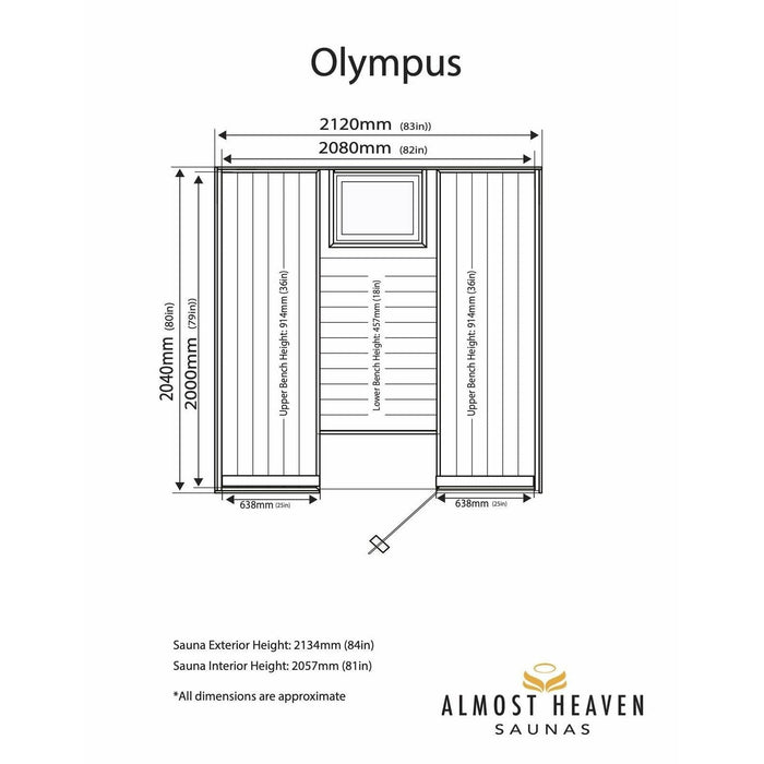 Almost Heaven Olympus 8 Person Sauna