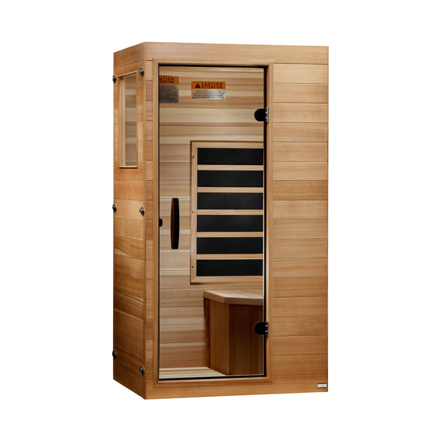 Dynamic Sicily 1-person compact infrared sauna in Pacific Clear Cedar