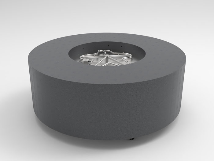 HPC Agni 60 Round Fire Pit in Silver Vein finish