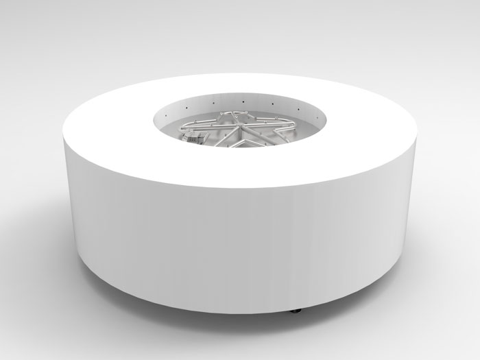 HPC Agni 48 Round Fire Pit in White finish