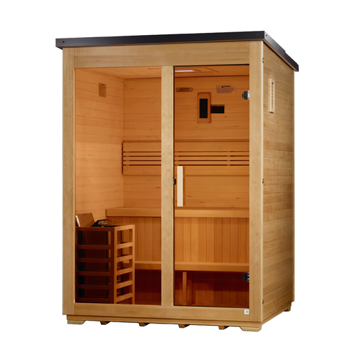 Golden Designs Arlberg Flat Roof — 3-Person Outdoor Traditional Sauna - View 2