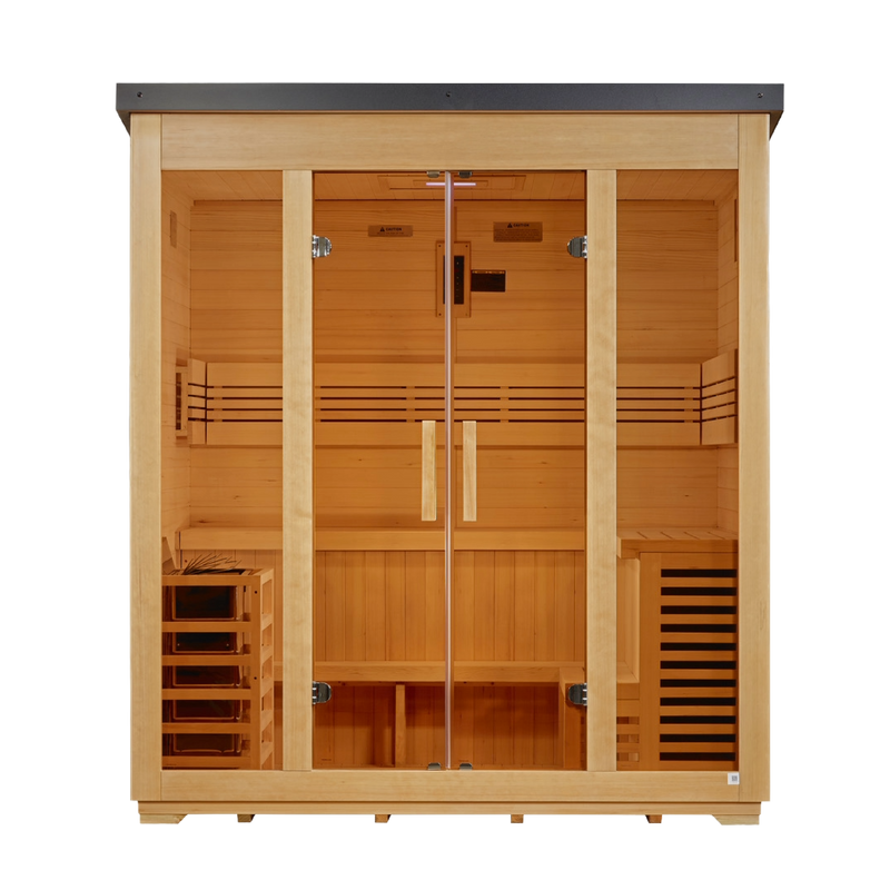 Golden Designs Vorarlberg Flat Roof — 5-Person Outdoor Traditional Sauna