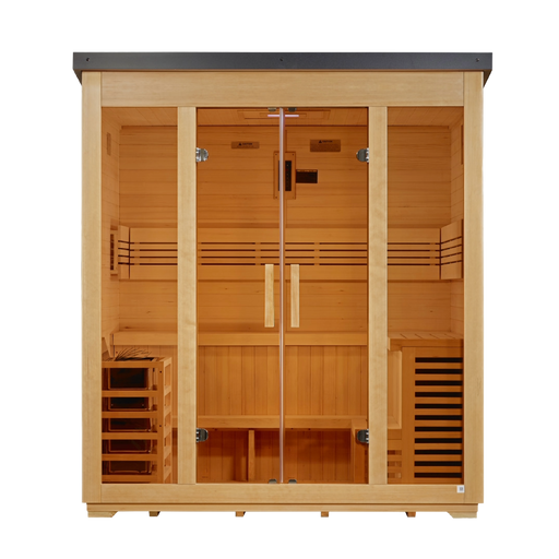 Golden Designs Vorarlberg Flat Roof — 5-Person Outdoor Traditional Sauna