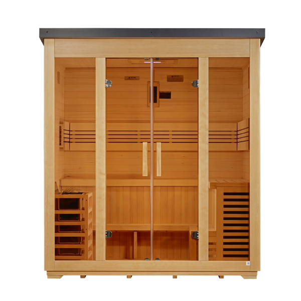 Golden Designs Vorarlberg Flat Roof — 5-Person Outdoor Traditional Sauna