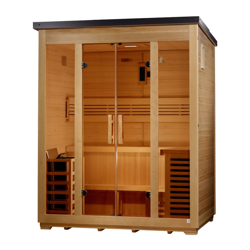 Golden Designs Vorarlberg Flat Roof — 5-Person Outdoor Traditional Sauna - View 3