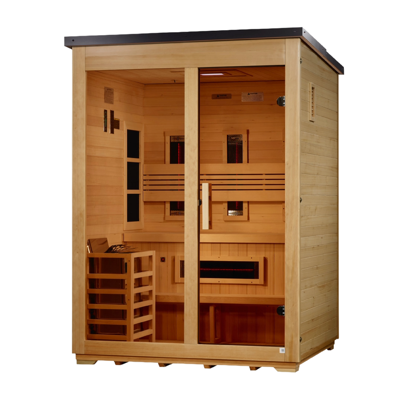 Golden Designs Carinthia Flat Roof — 3-Person Outdoor Hybrid Sauna - View 3