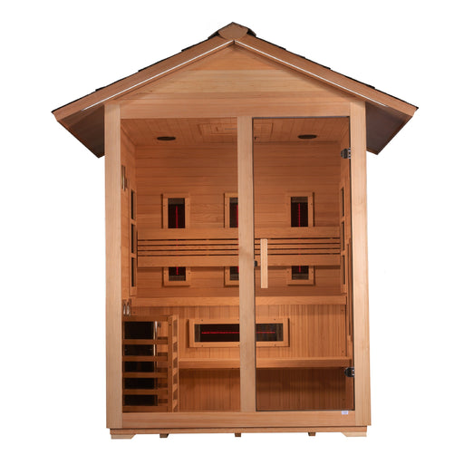 Golden Designs Carinthia 3-Person Near Zero EMF Hybrid Outdoor Sauna - View 2