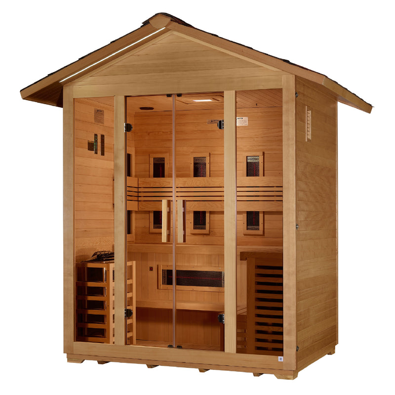 Golden Designs Gargellen 5-Person Near Zero EMF Hybrid Outdoor Sauna - View 3