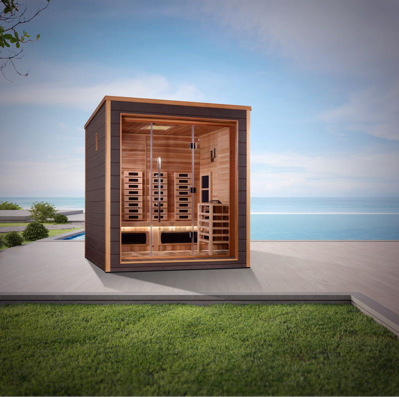 Golden Designs Visby 3-Person Near Zero EMF Full Spectrum Hybrid Sauna - View 5
