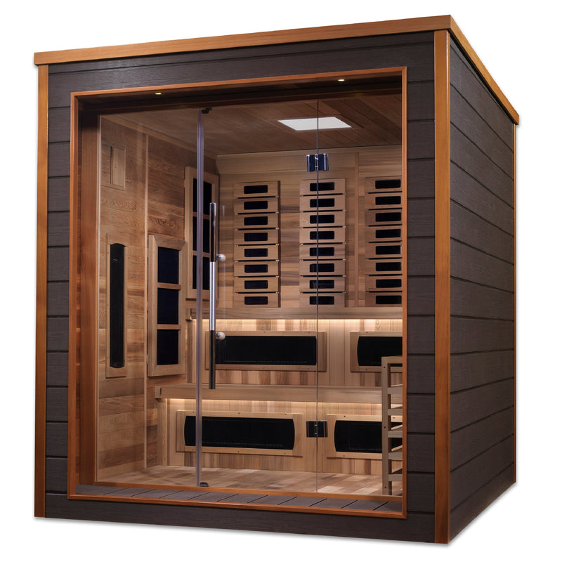 Golden Designs Karlstad 6-Person Near Zero EMF Full Spectrum Hybrid Sauna - View 3