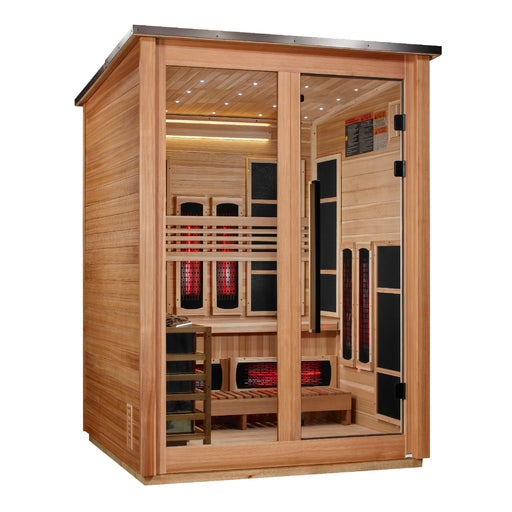 Golden Designs Loviisa Pacific Cedar — 3-Person Outdoor Barn Hybrid Sauna - View 2