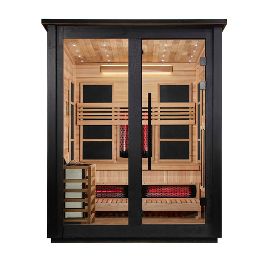 Golden Designs Loviisa 2-Tone — 3-Person Outdoor Barn Hybrid Sauna