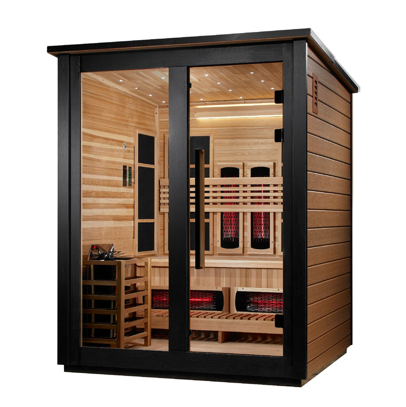 Golden Designs Loviisa 2-Tone — 3-Person Outdoor Barn Hybrid Sauna - View 3