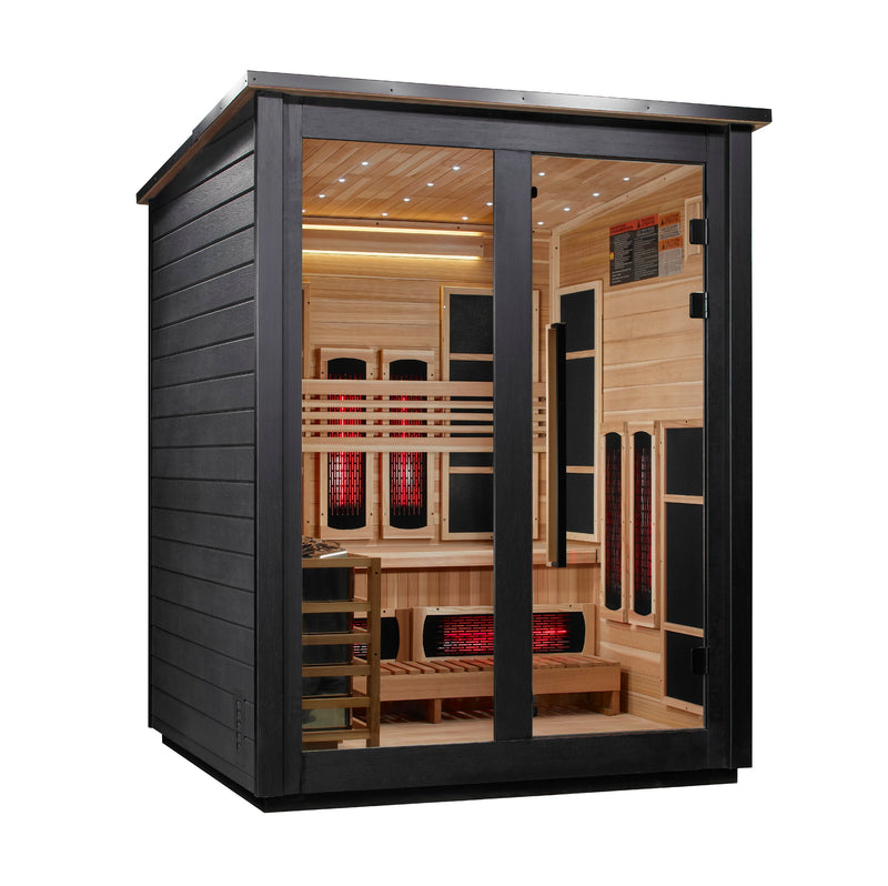 Golden Designs Loviisa Black — 3-Person Outdoor Barn Hybrid Sauna - View 2