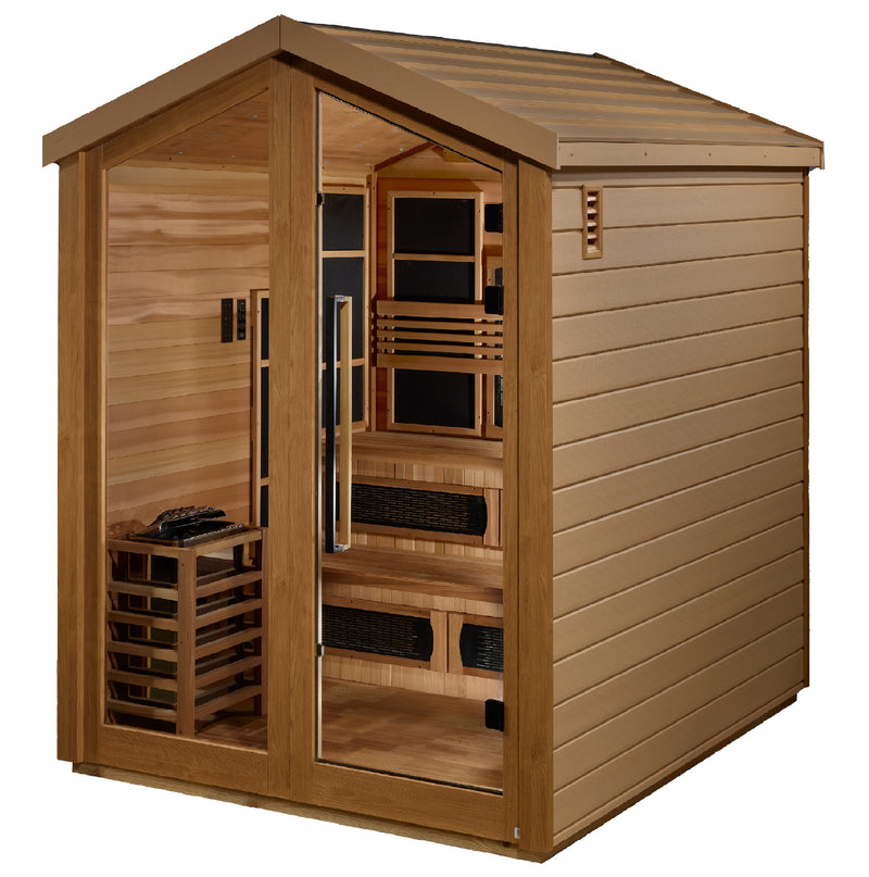 Golden Designs Kaskinen 6-Person Barn Near Zero EMF Hybrid Sauna - View 4