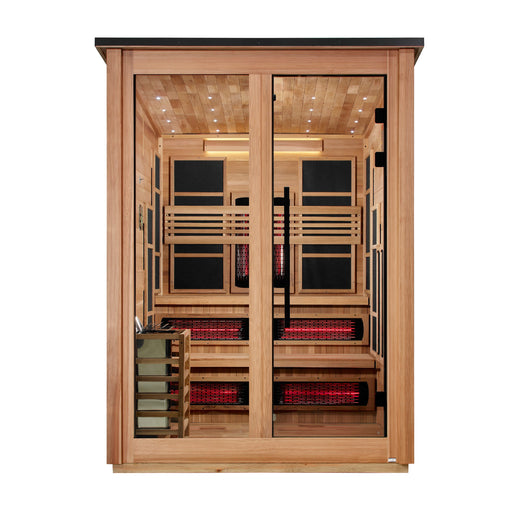 Golden Designs Kaskinen Pacific Cedar — 6-Person Outdoor Barn Hybrid Sauna