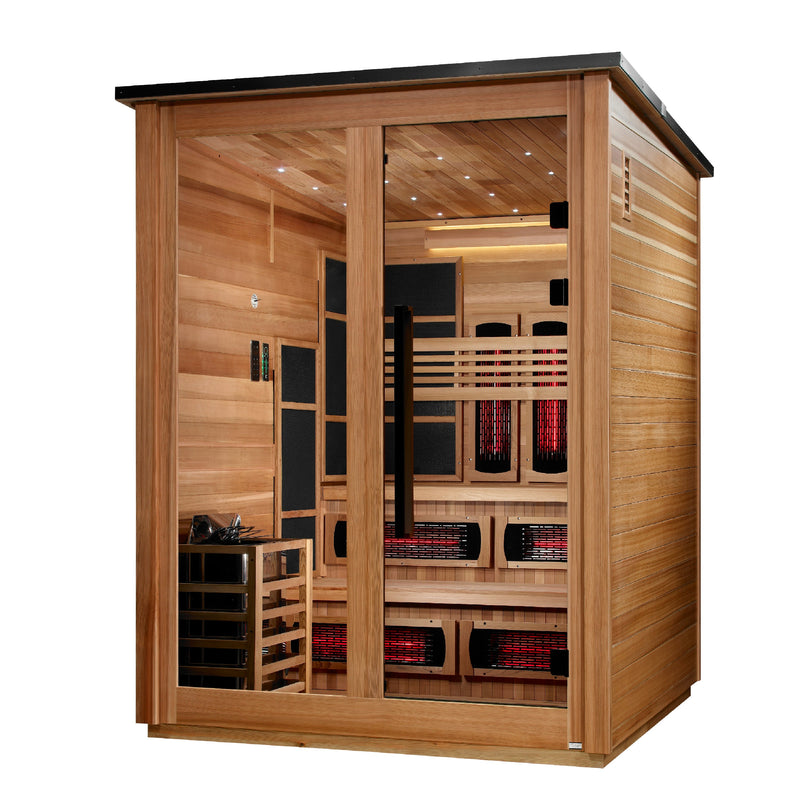 Golden Designs Kaskinen Pacific Cedar — 6-Person Outdoor Barn Hybrid Sauna - View 3