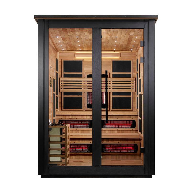 Golden Designs Kaskinen 2-Tone — 6-Person Outdoor Barn Hybrid Sauna