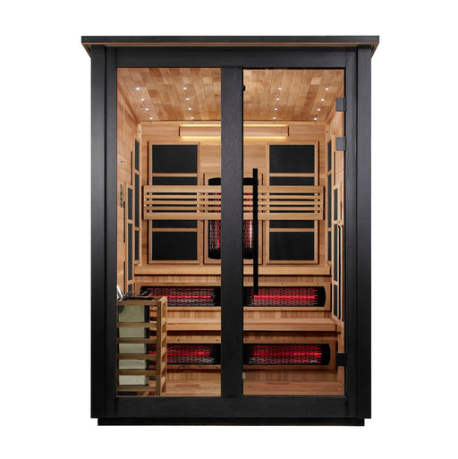 Golden Designs Kaskinen 2-Tone — 6-Person Outdoor Barn Hybrid Sauna