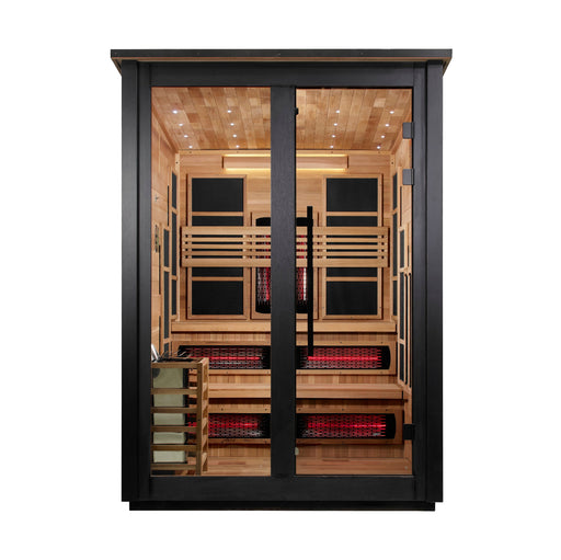 Golden Designs Kaskinen Black — 6-Person Outdoor Barn Hybrid Sauna