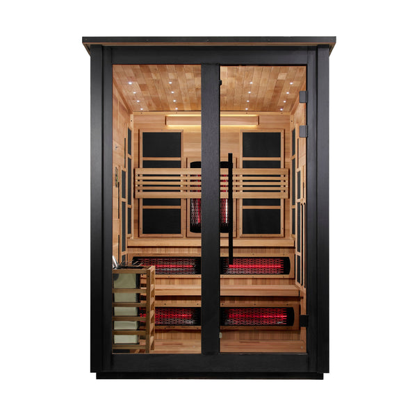Golden Designs Kaskinen Black — 6-Person Outdoor Barn Hybrid Sauna