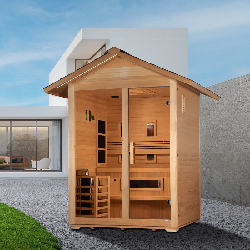 Golden Designs Carinthia 3-Person Near Zero EMF Hybrid Outdoor Sauna - View 4