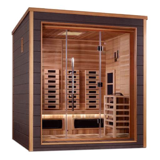 Golden Designs Visby 3-Person Near Zero EMF Full Spectrum Hybrid Sauna