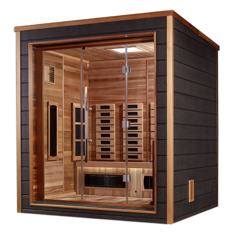 Golden Designs Visby 3-Person Near Zero EMF Full Spectrum Hybrid Sauna - View 3