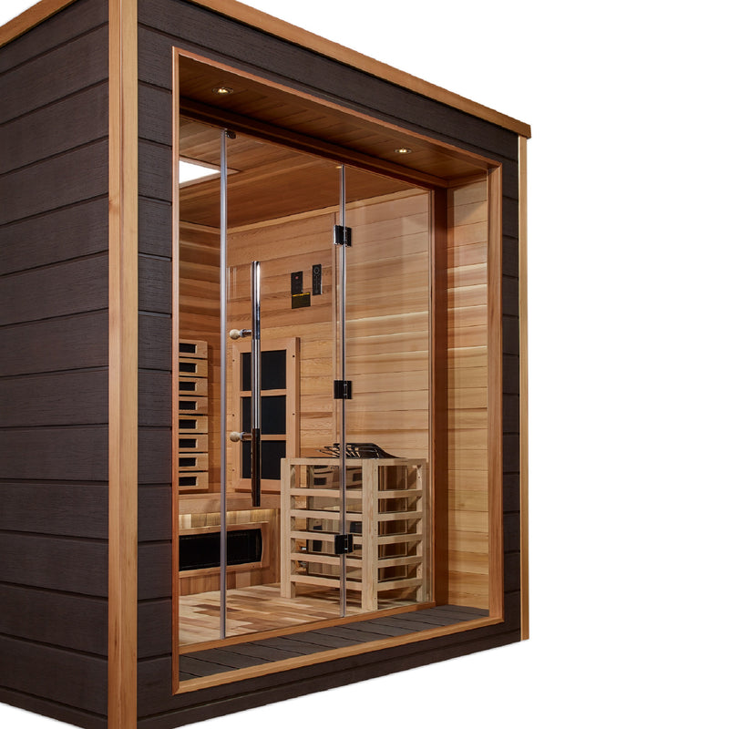 Golden Designs Visby 3-Person Near Zero EMF Full Spectrum Hybrid Sauna - View 4