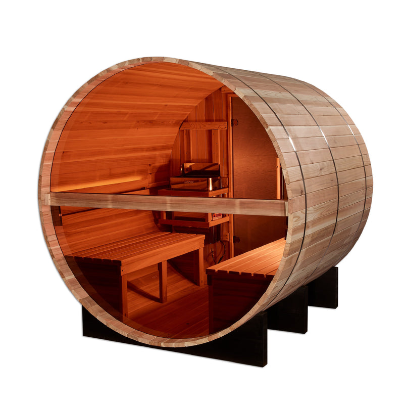 Golden Designs Zurich 4-Person Barrel Sauna - View 5