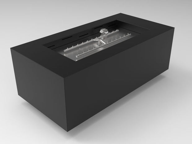 HPC Tejas 48x24 Rectangular Fire Pit in Black finish