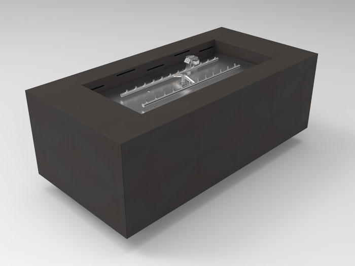 HPC Tejas 48x24 Rectangular Fire Pit in Java finish