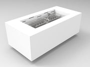HPC Tejas 48x24 Rectangular Fire Pit in White finish