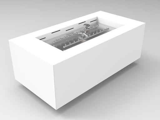 HPC Tejas 48x24 Rectangular Fire Pit in White finish