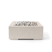HPC Dekko Alea 32 concrete fire pit in Clay with Ivory Beachstone