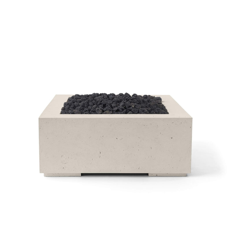 HPC Dekko Alea 32 concrete fire pit in Clay with Black Lava Rock