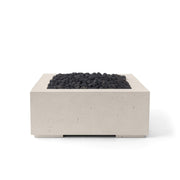 HPC Dekko Alea 40 concrete fire pit in Clay with Black Lava Rock