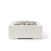 HPC Dekko Alea 32 concrete fire pit in Limestone with Ivory Beachstone