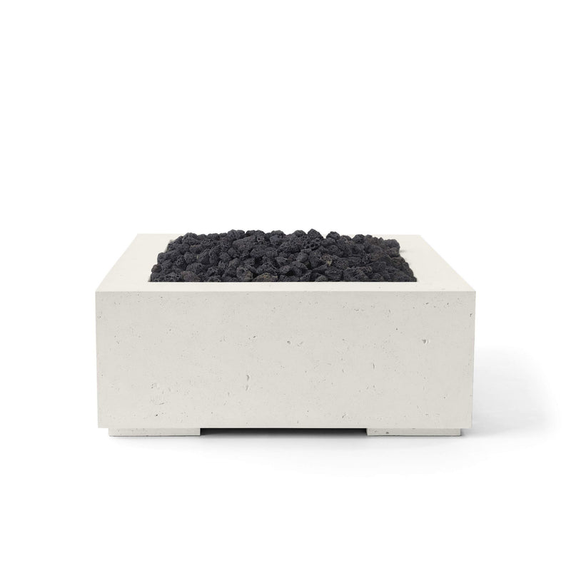 HPC Dekko Alea 40 concrete fire pit in Limestone with Black Lava Rock