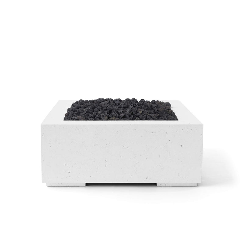HPC Dekko Alea 32 Concrete Fire Pit in Natural / Black Lava Rock finish