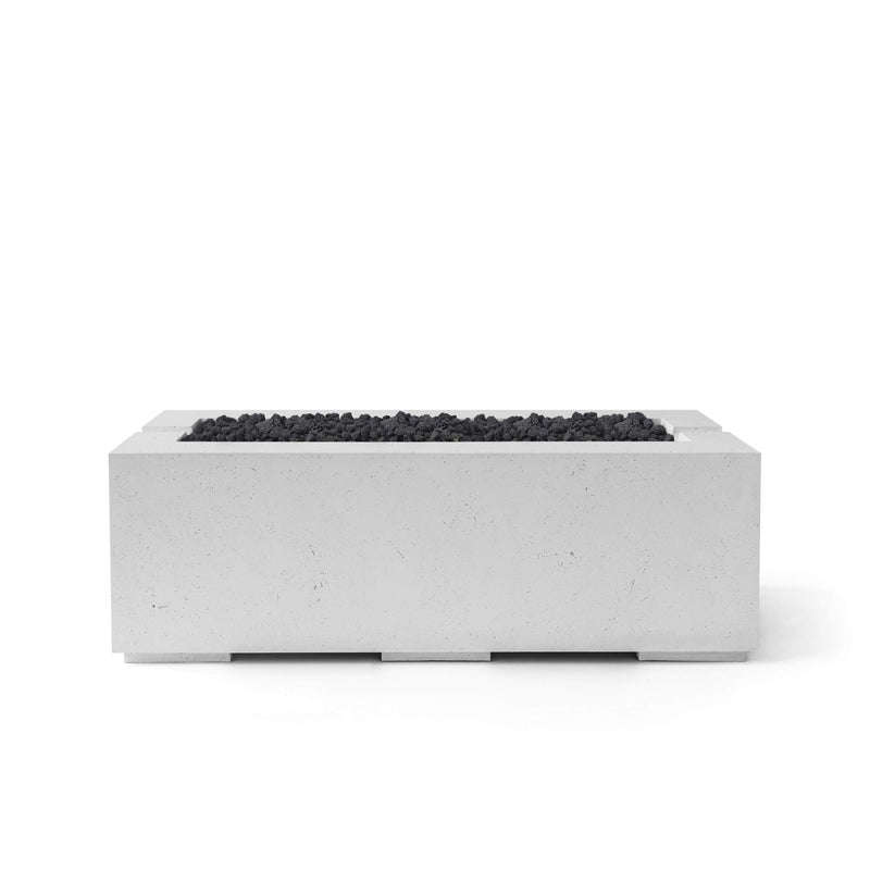 HPC Dekko Avera 60 concrete fire pit in Ash with Black Lava Rock