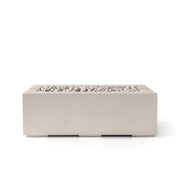 HPC Dekko Avera 48 concrete fire pit in Clay with Ivory Beachstone