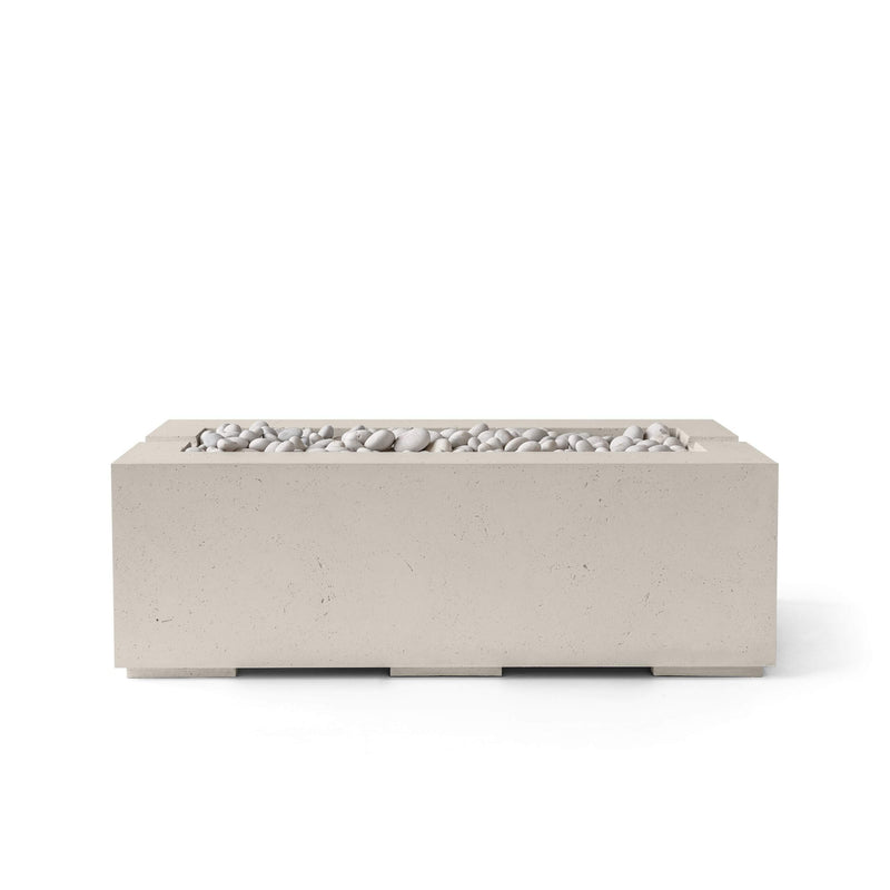 HPC Dekko Avera 48 concrete fire pit in Clay with Ivory Beachstone