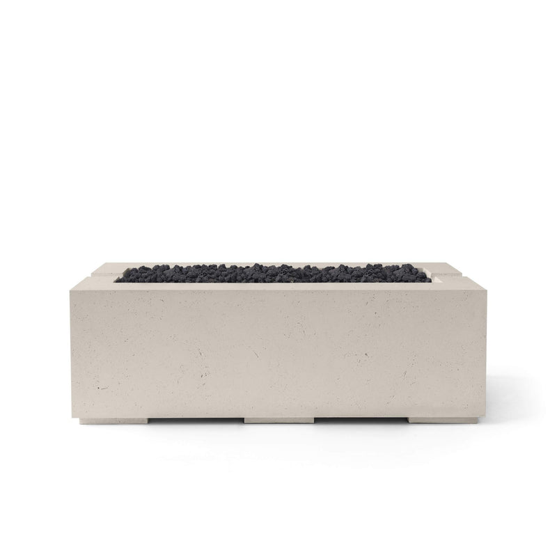 HPC Dekko Avera 48 concrete fire pit in Clay with Black Lava Rock