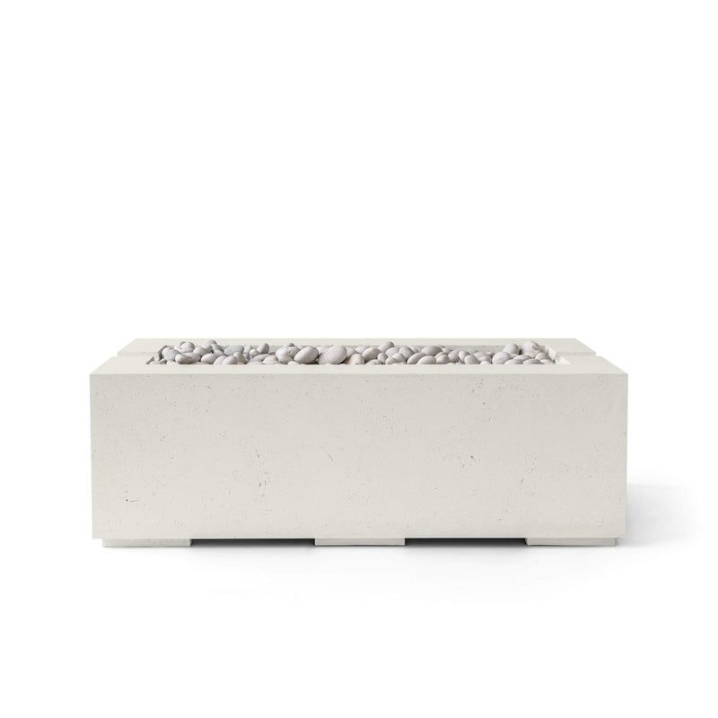 HPC Dekko Avera 48 concrete fire pit in Limestone with Ivory Beachstone