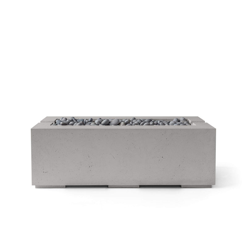 HPC Dekko Avera 60 concrete fire pit in Sandstone with Slate Beachstone