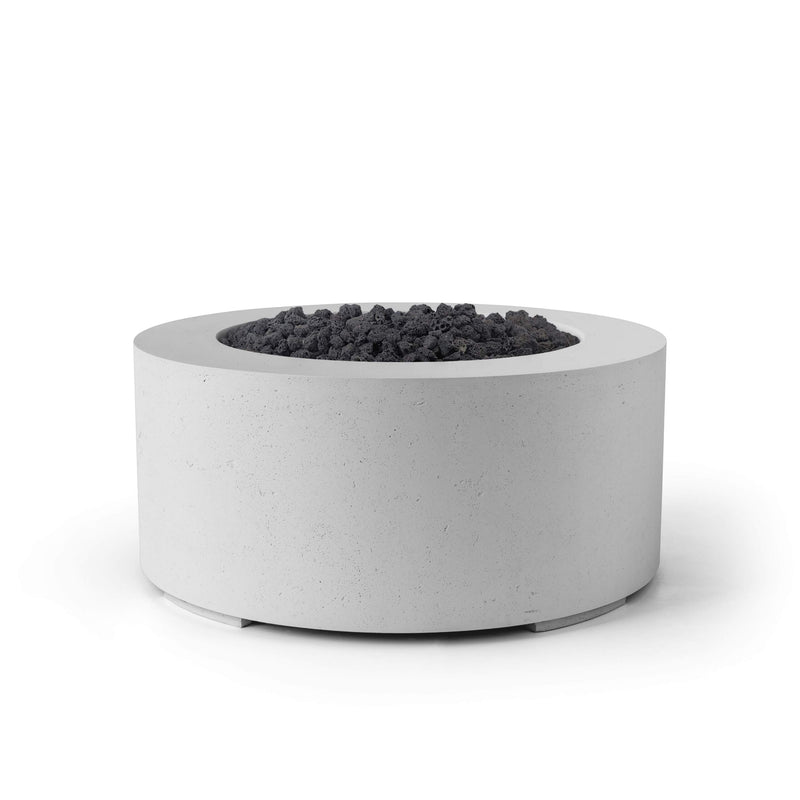 HPC Dekko Belmont concrete fire pit in Ash with Black Lava Rock