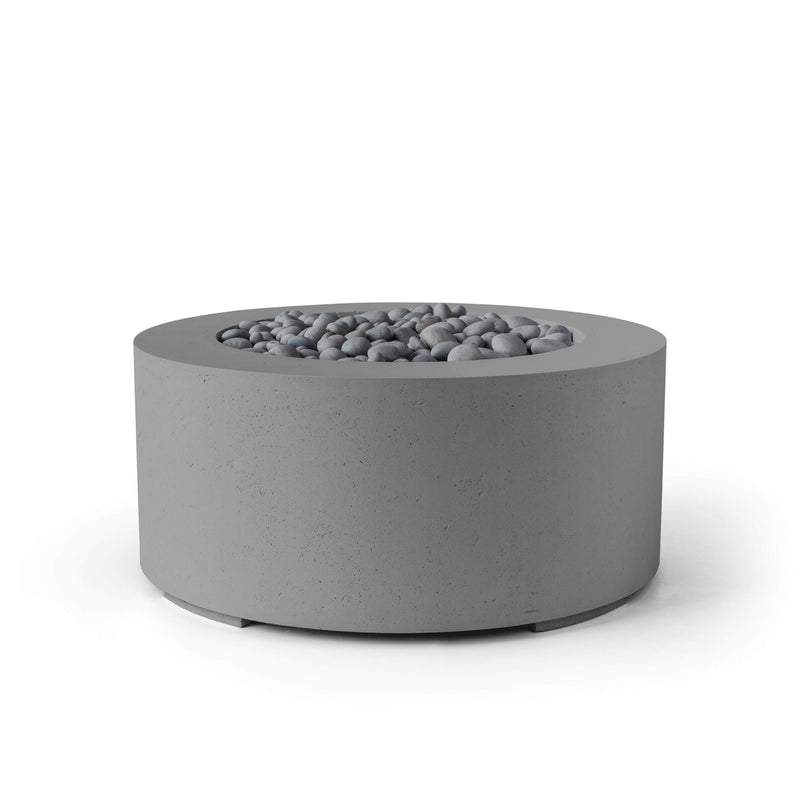HPC Dekko Belmont concrete fire pit in Charcoal with Slate Beachstone